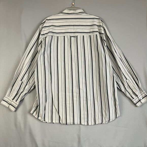 Vintage Southpole Shirt Men's XL Light Gray Striped Cotton Long Sleeve Button-Up - Picture 7 of 8